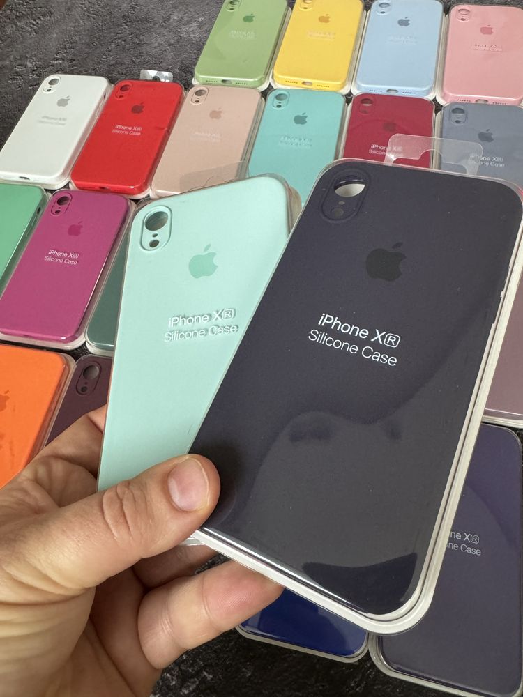 Чехол silicone case iphone Xr квадратный