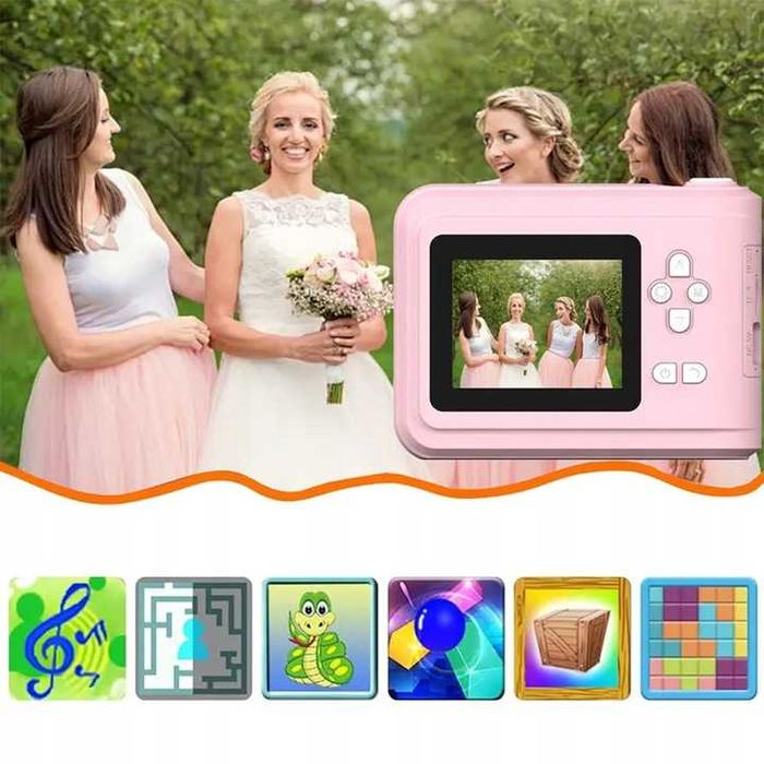 Aparat fotograficzny natychmiastowy z funkcją drukowania dla dzieci