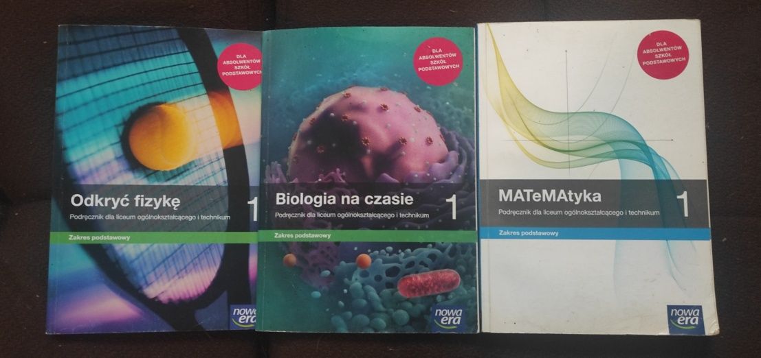 Podręczniki do 1 LO Podstawowe — Fizyka, Biologia, Matematyka