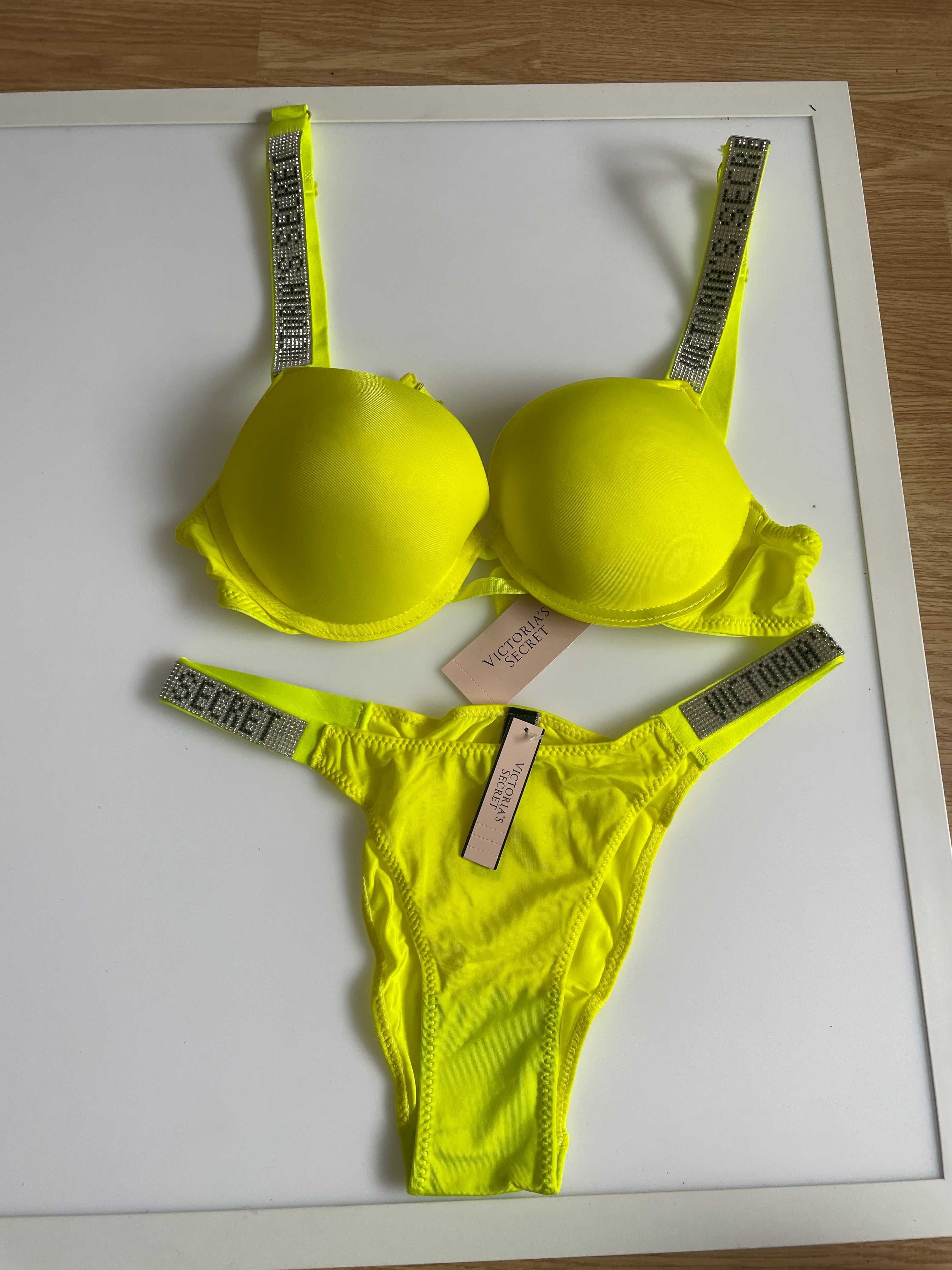 komplet bielizny victoria's secret yellow v5 new 75C