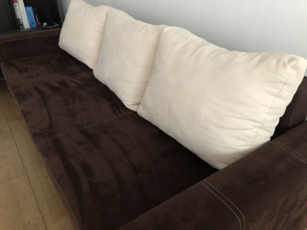 Sofa łóżko rozkładane Kanapa brąz brązowa