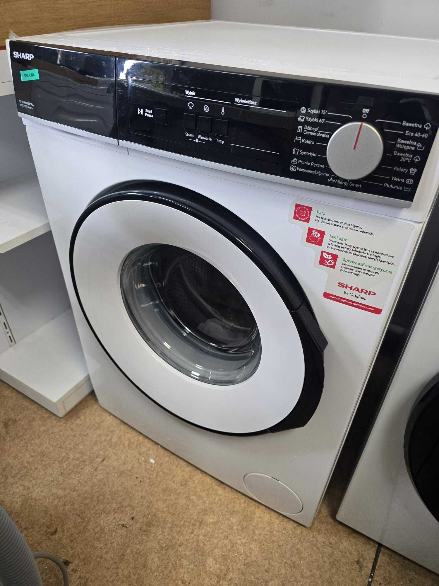 NOWA Pralka Sharp ES-NFA910BW1NA-PL wsad 9KG gwar 2 lata N5