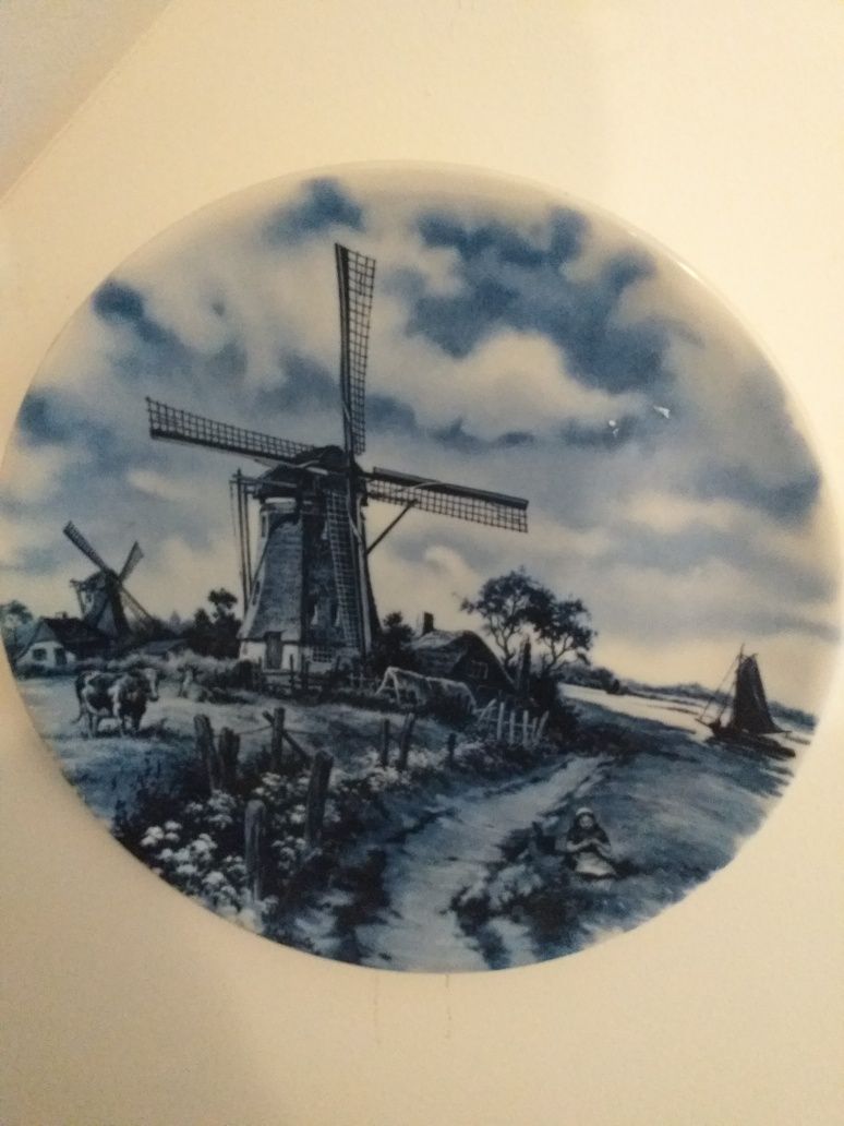 Stary talerz porcelana delft