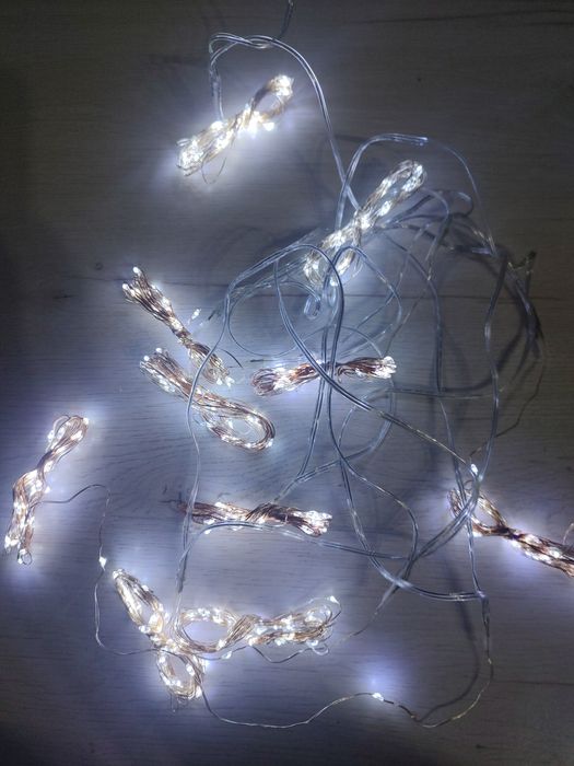 Kurtyna świetlna LED 3x3 zimny biały lampki świąteczne