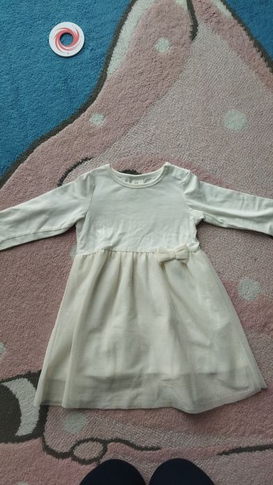 Kremowa sukienka h&m roz. 86, strój aniołka