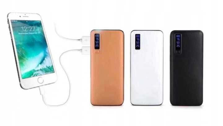Mega Powerbank 20000 Mah +kabel 3x Usb Latarka Extra Pojemny Premium