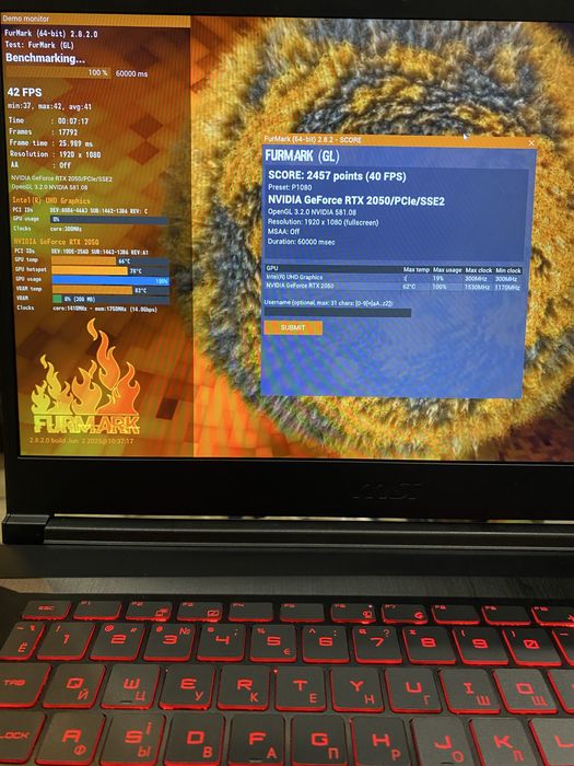 Ігровий MSI GF63 i5-12450H/ RTX 2050/ 144 Hz/ 16/512 +HDD стан нового