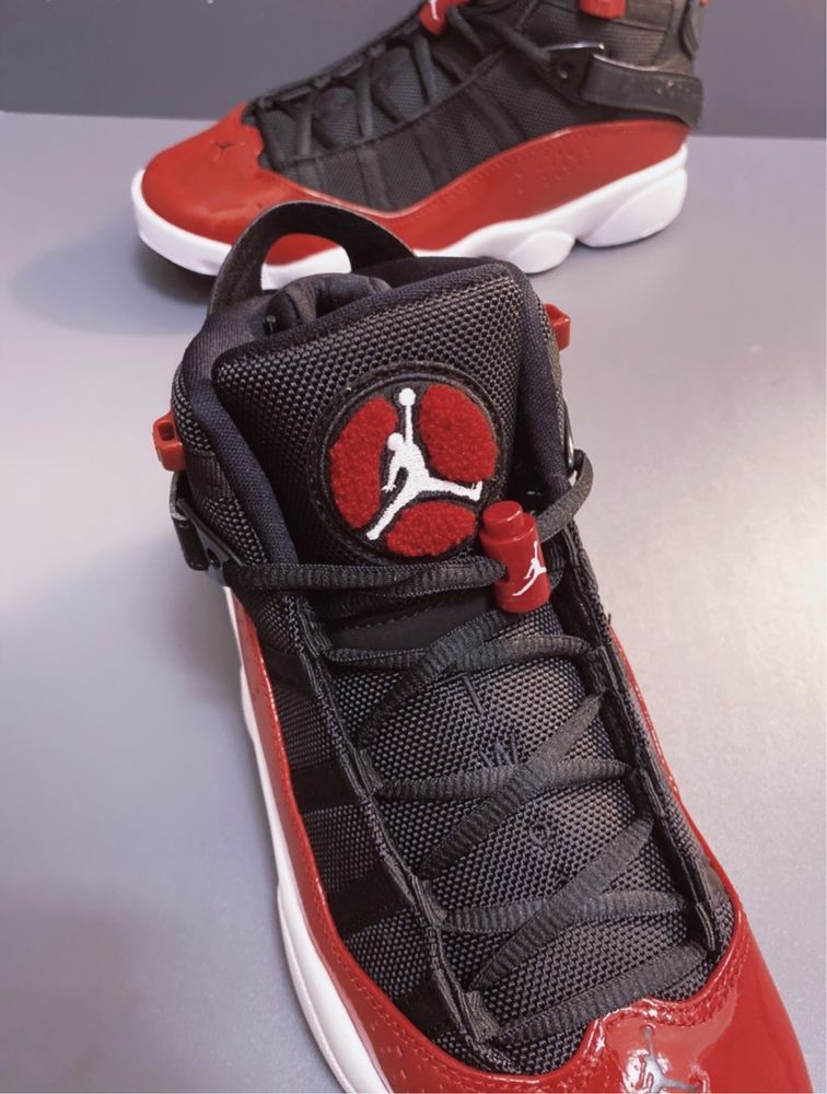 Оригінал Кросівки Jordan 6 Rings Black Gyn Red Джордан червоні чорні