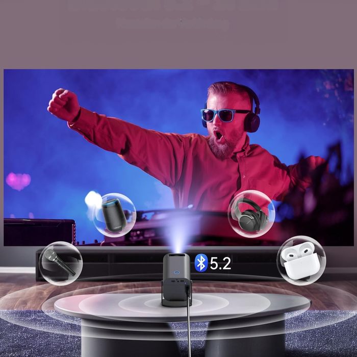 Projektor Polocsh P6 4K Mini z Android TV 11.0 Kompaktowy Wi-Fi6 BT5.2