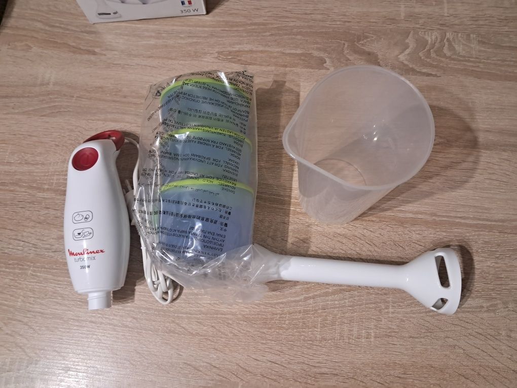 Chicco Moulinex Mikser ze szklankami, 3 pojemniki, biały