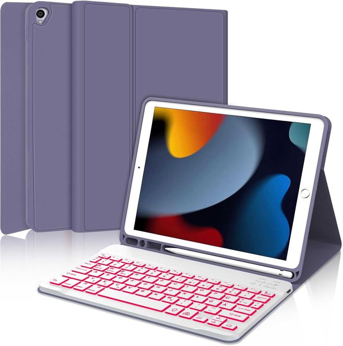 Etui i klawiatura na iPad 10,2" 9./8./7. generacji, podświetlana