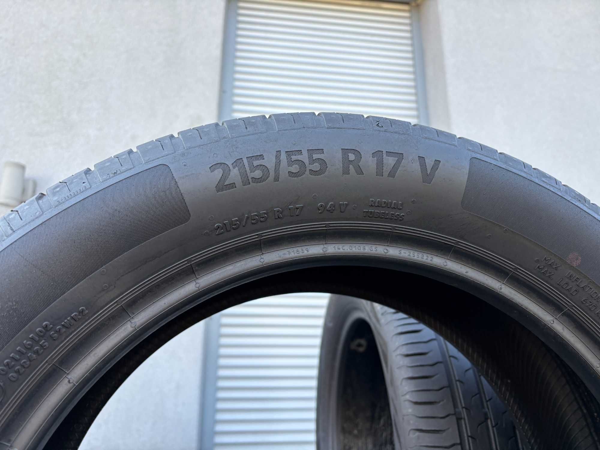 2szt letnie 215/55R17 Continental 5,8mm 2023r świetny stan! L446 gwar