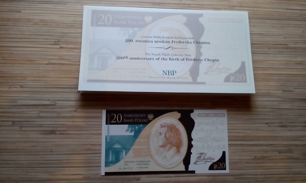 Banknot Kolekcjonerski NBP -Fryderyk Chopin 20zł -2009r