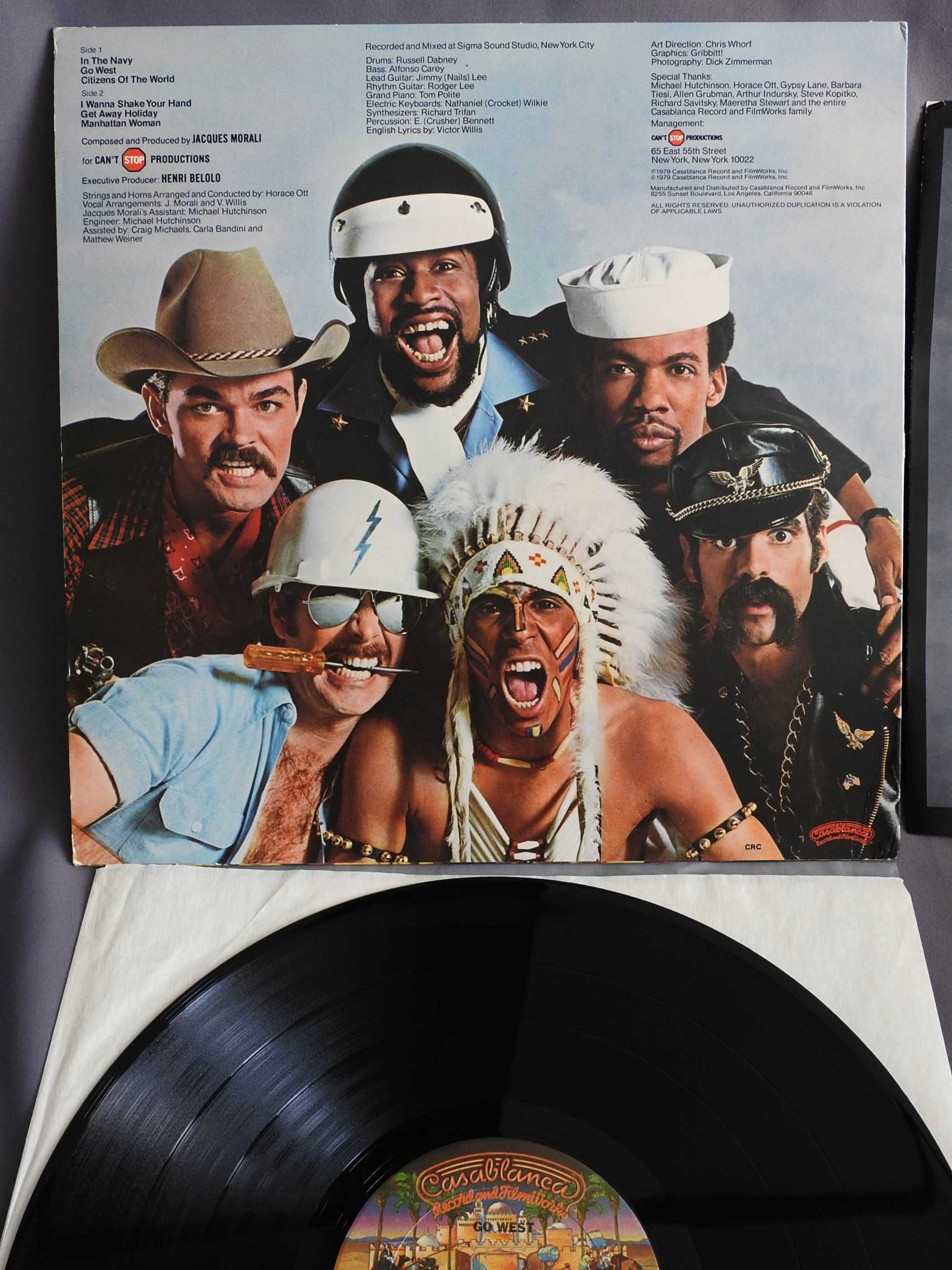 Village People Go West LP USA пластинка 1979 оригинал США EX + плакат