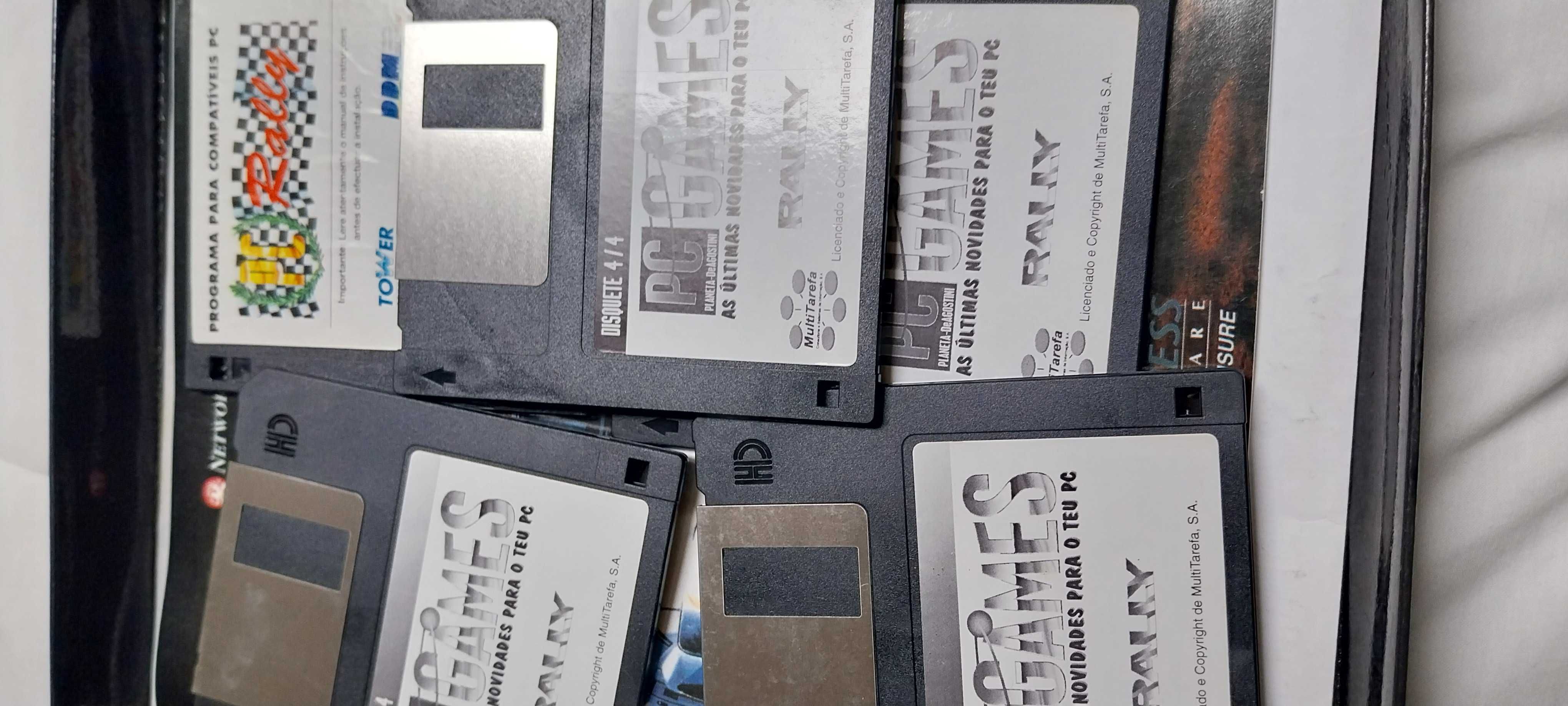 Jogo PC Vintage RALLY caixa grande em 5 disquetes e manual c novo 1993