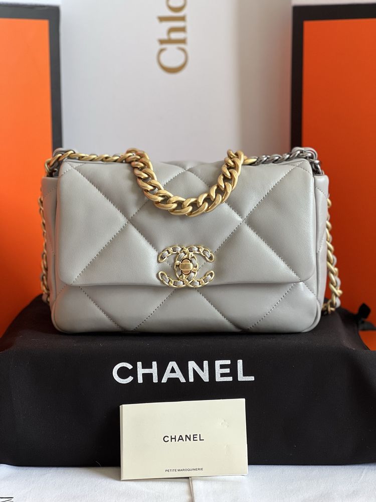 Torebka Chanel Flap Bag 19 Jasno Szary