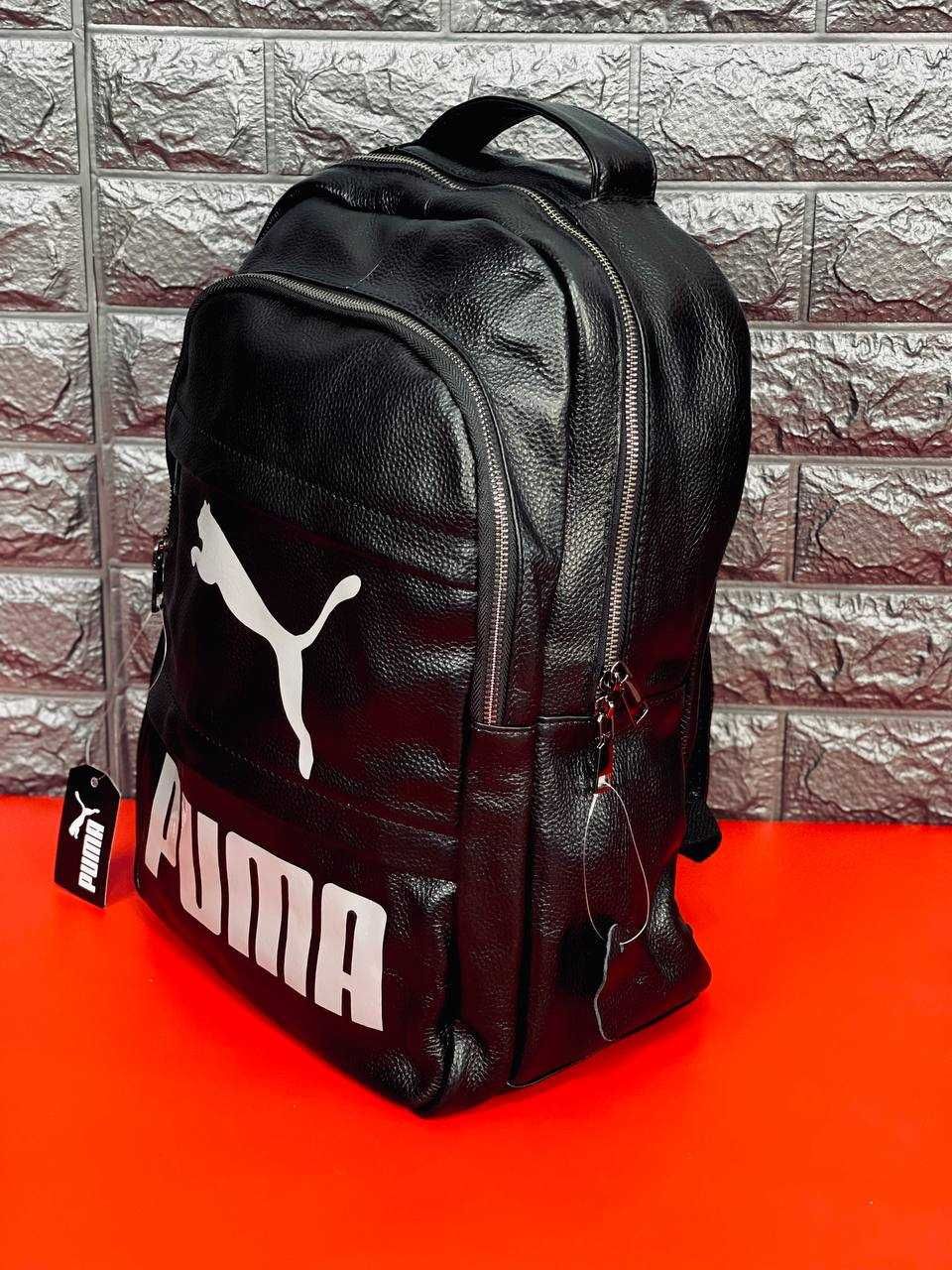 Рюкзак мужской Puma Натуральная Кожа! Городской черный портфель