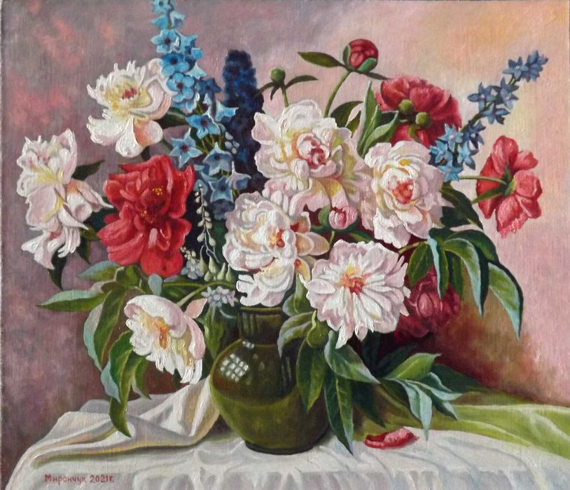 Картина олійними фарбами "Квіти".