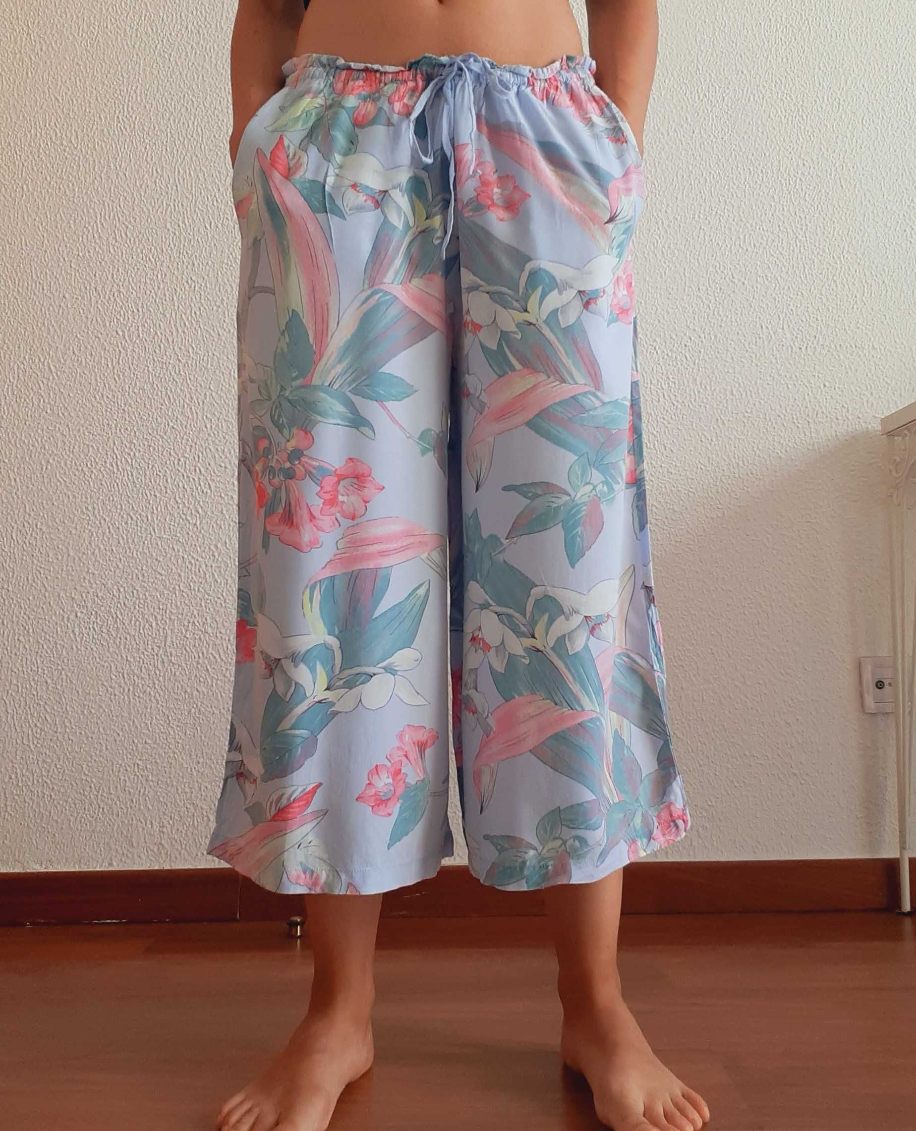 Calças pijama floral Oysho