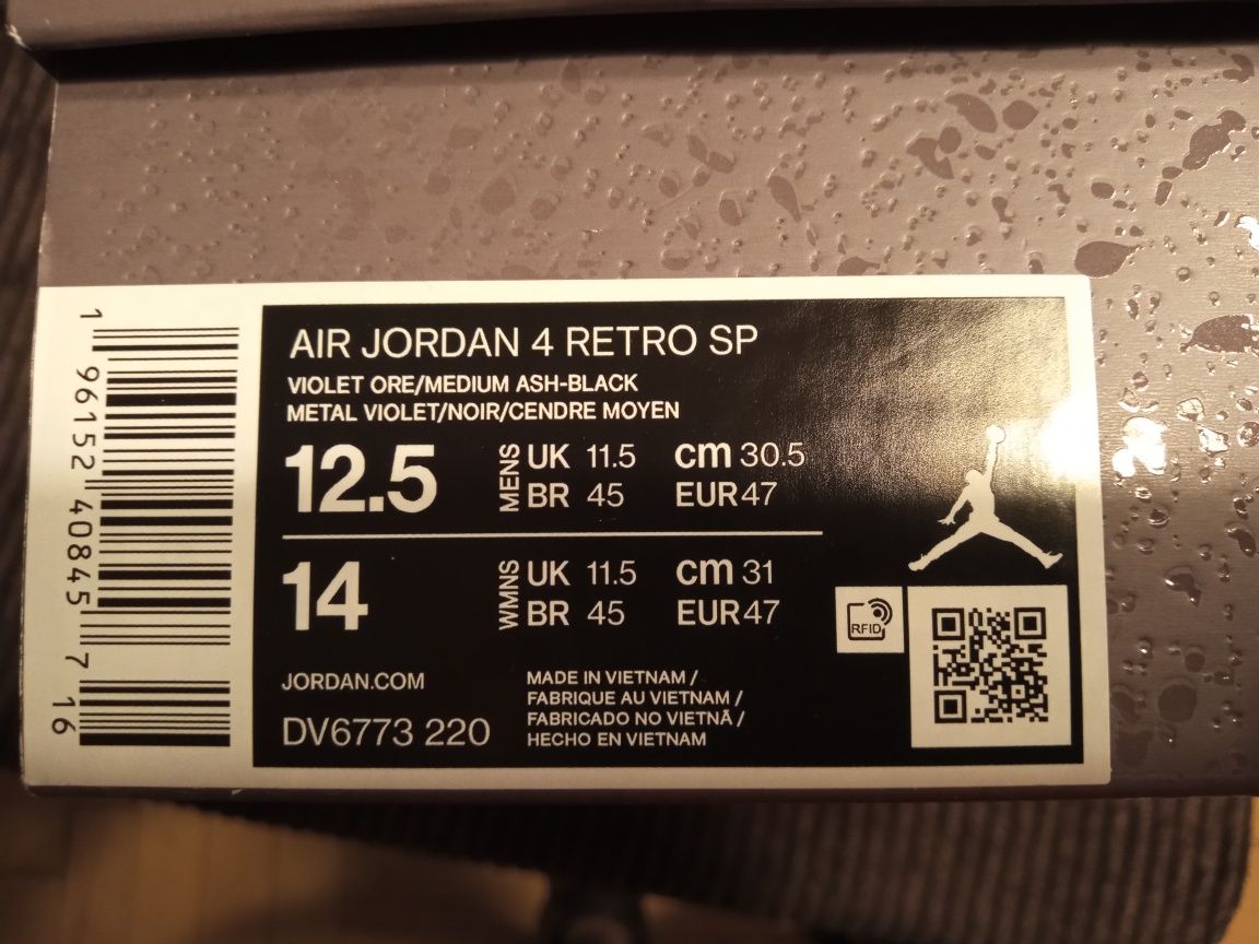 Buty Air Jordan 4 Retro SP violet ore