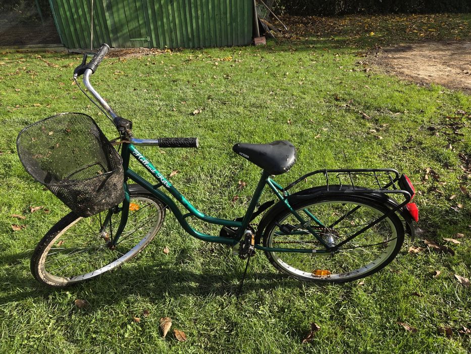 Rower zielony z koszem