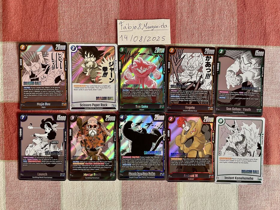 50 cartas Dragon Ball coleção especial Mangá