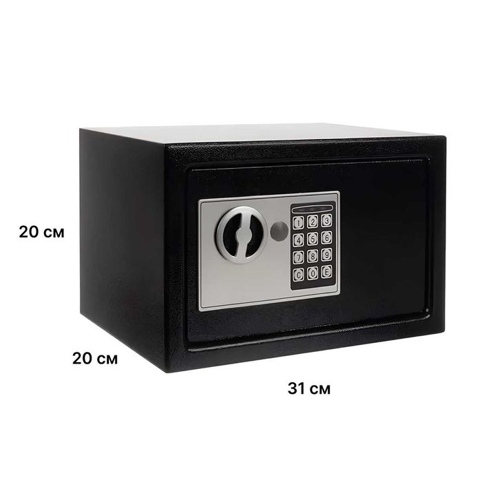 Надійний металевий сейф з електронним замком + ключі 31х20х20 см