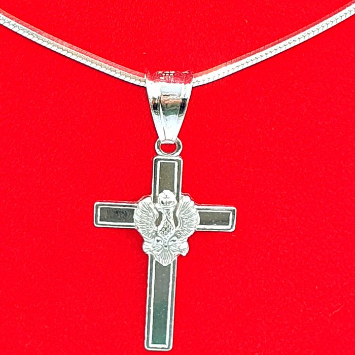 Krzyżyk srebrny pr.925 z orzełkiem