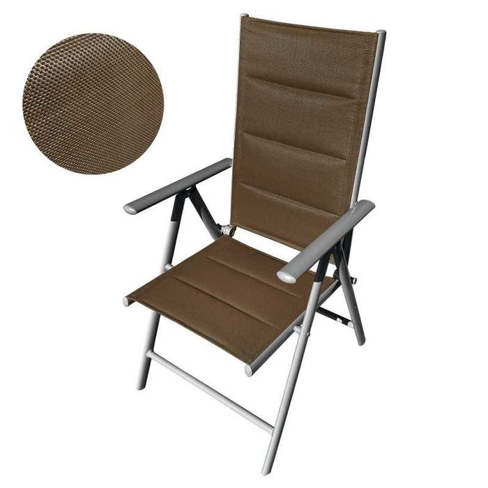 Krzesło tekstylne HARMONY brąz ogrodowe aluminiowe