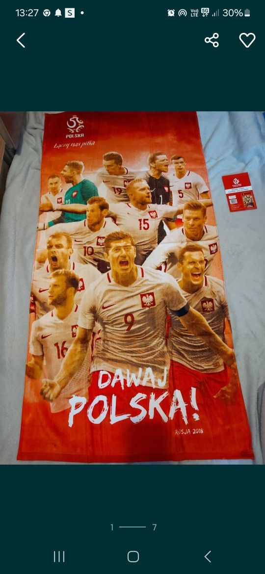 Nowy ręcznik z Lewandowskim wymiary 70 / 140 możliwa wysyłka 
Wysylka