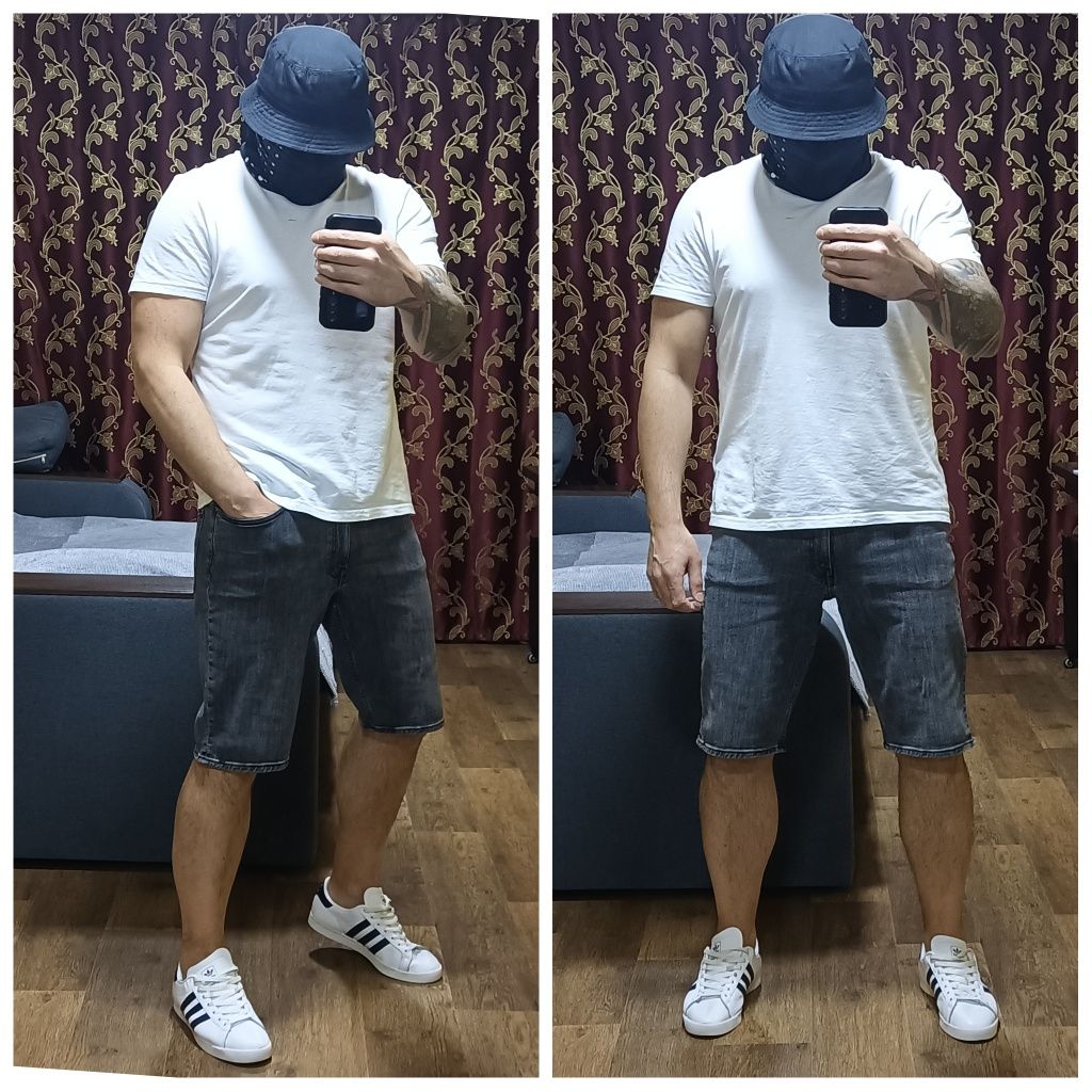 Шорти чоловічі джинсові H&M slim fit стрейч L- w34"