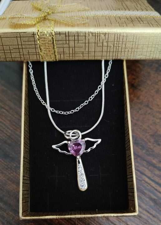 Colar Purple Angel - fio e pingente em Prata 925*