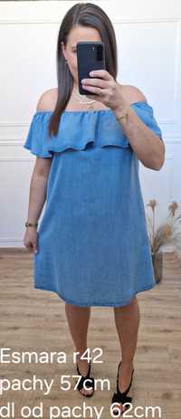 Niebieska sukienka hiszpanka Esmara r42