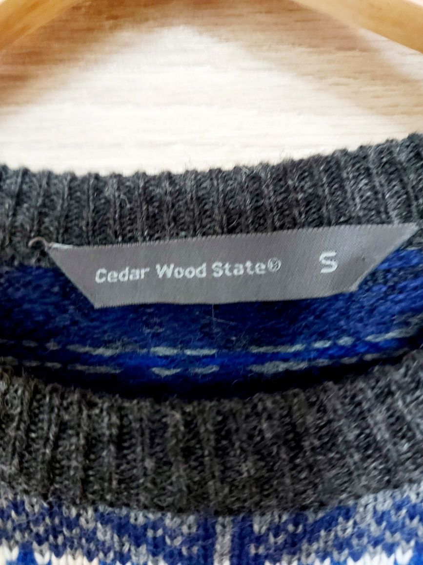 Zimowy sweter z wełną Cedar Wood State S narty zima