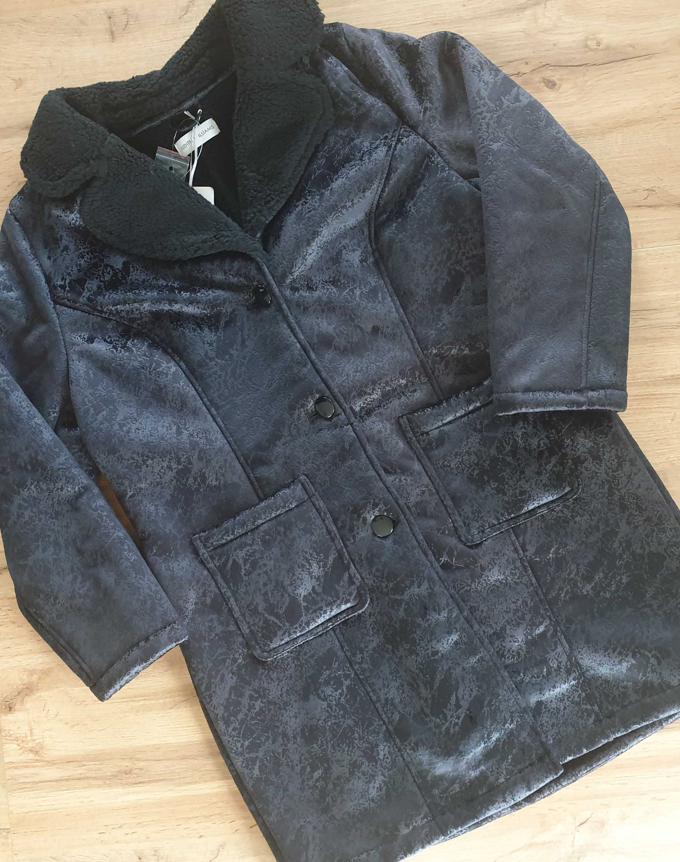 Ciepły, sztuczny kożuszek, płaszcz, Judith Williams, rozmiar XL, 42
