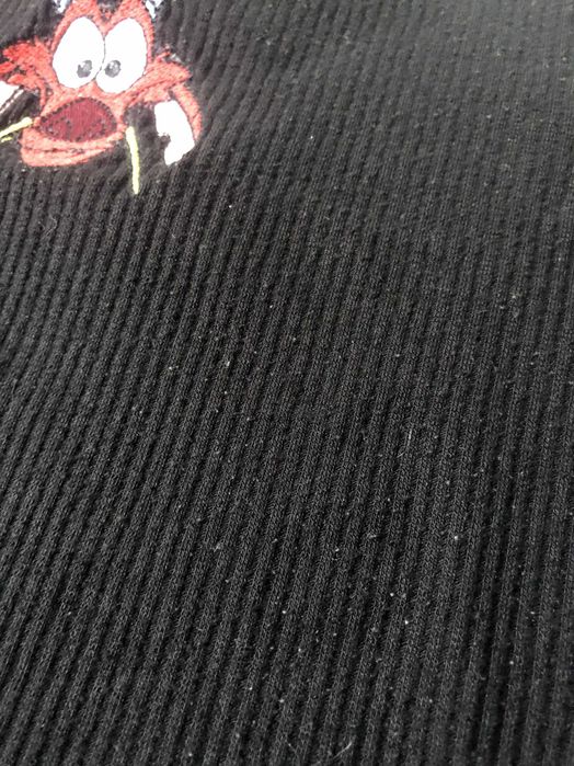 Bershka czarna bluzka w prążki z długim rękawem Mulan Mushu XS 34 DB