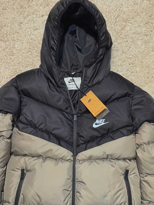 Пуховик Nike Storm-Fit чорно-сірий/S, M, L, XL, XXL/куртка зимова найк