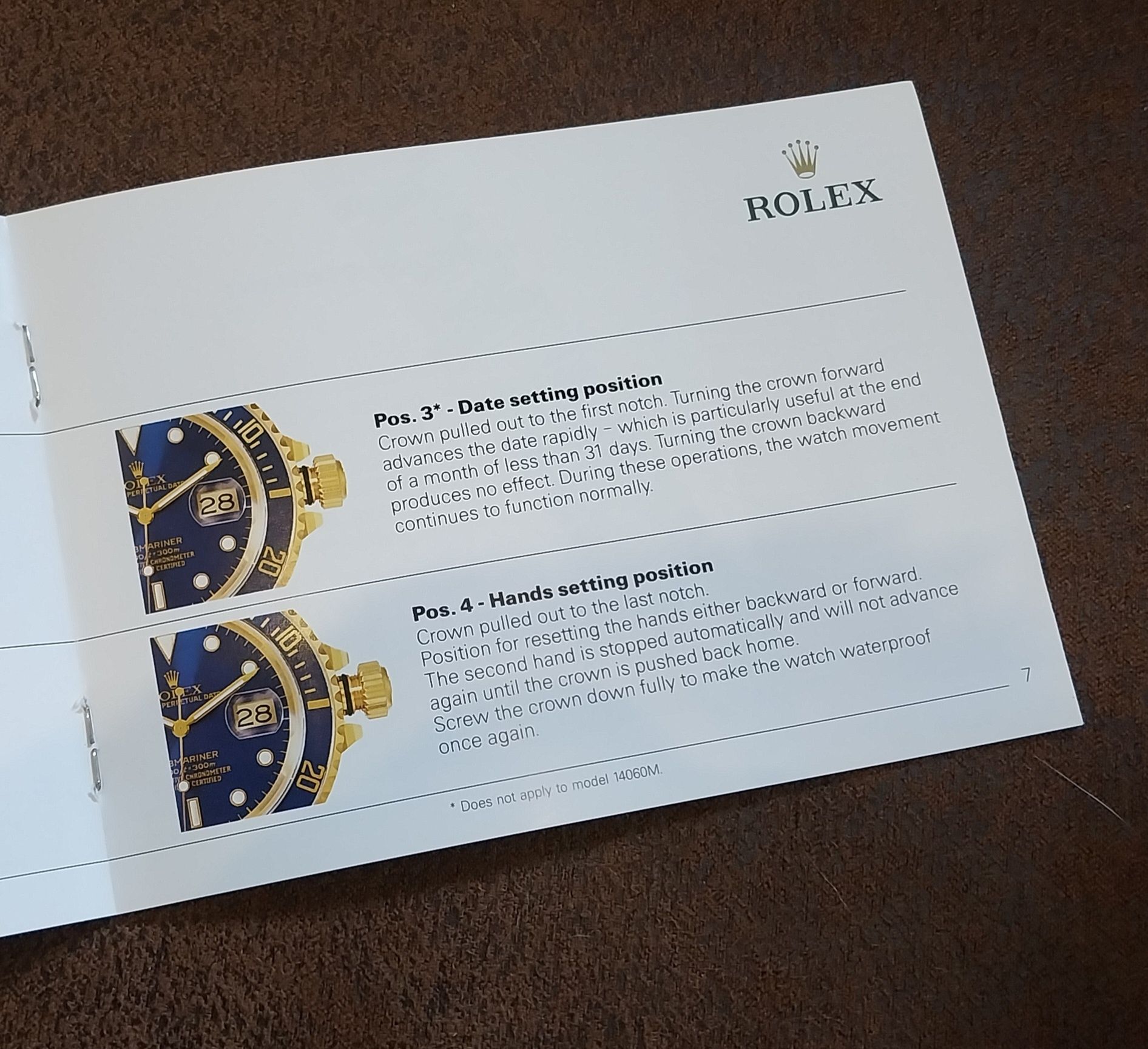 Rolex Submariner booklet em Inglês 05.2010