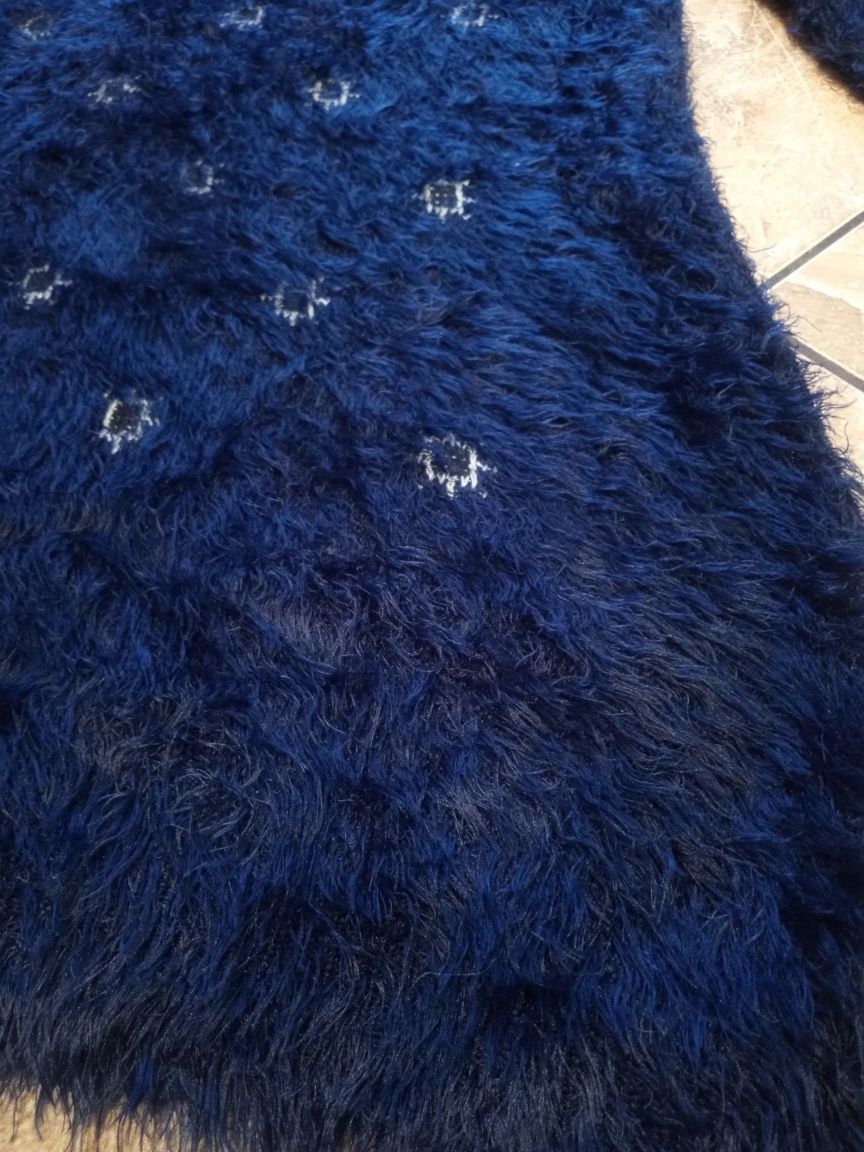 Sweter włochacz XS/S dlugi granat