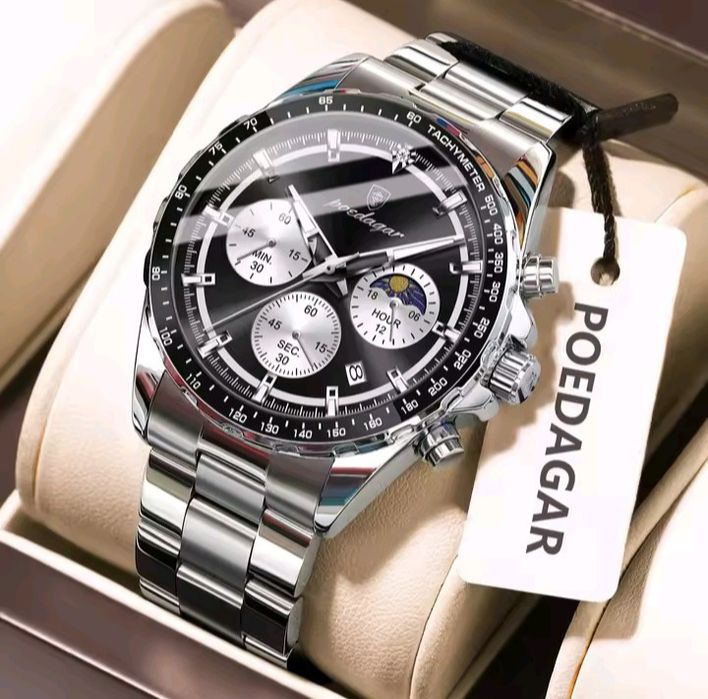 Relógio novo de marca original Poedagar, á prova de água e cronógrafo