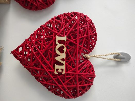 Serce 3D z wikliny papierowej 30cm Walentynki