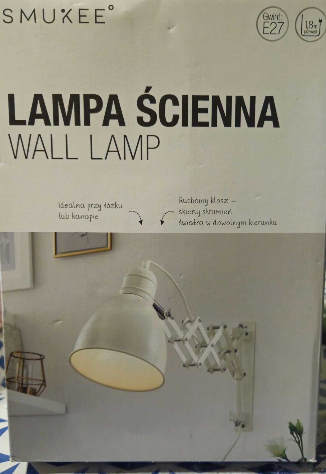 SMUKEE lampa ścienna
WALL LAMP
O
Gwint:
E27
18m
przewod
L