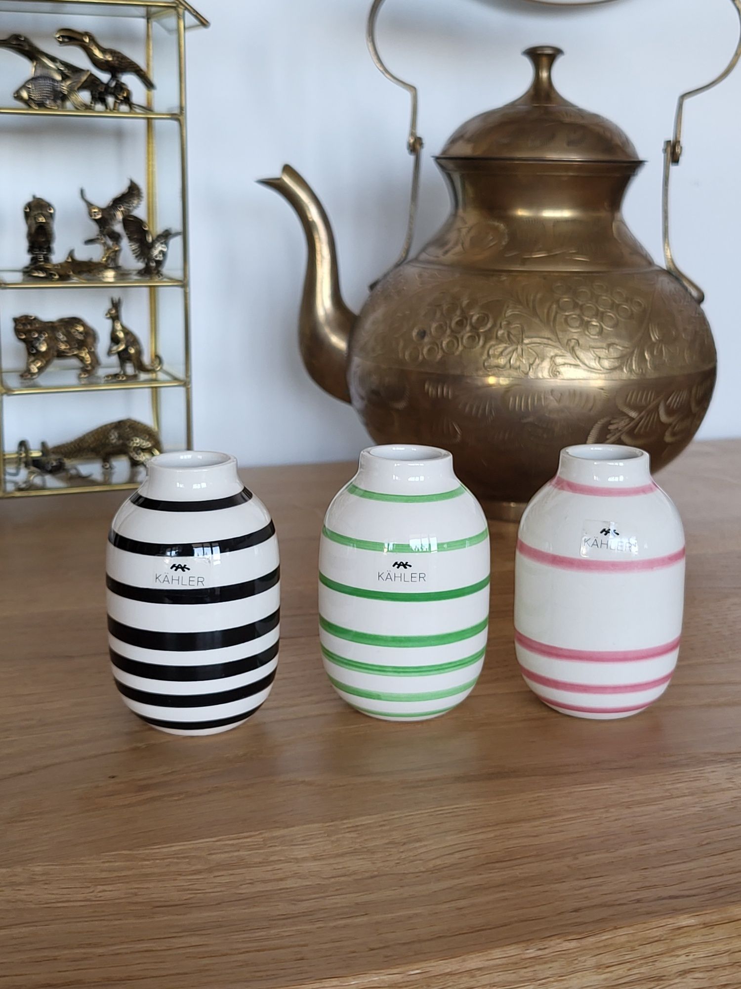 Miniwazoniki Kähler Omaggio 3 sztuki czarny, zielony, różowy