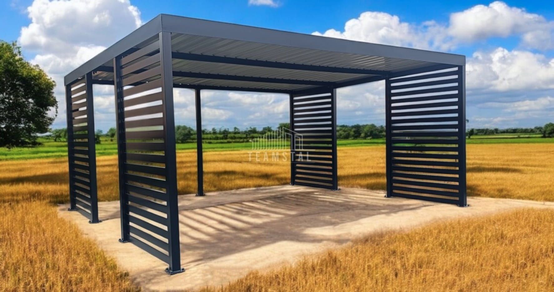 CarPort PREMIUM - Wiata samochodowa 6x6 dodatkowa zabudowa TS1028