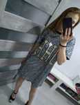 Sukienka T-shirt cekinowa H&M 34 XS