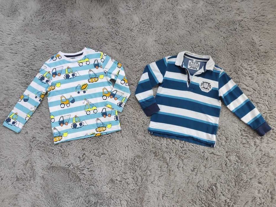 2 x bluzki w paski i auta r. 110