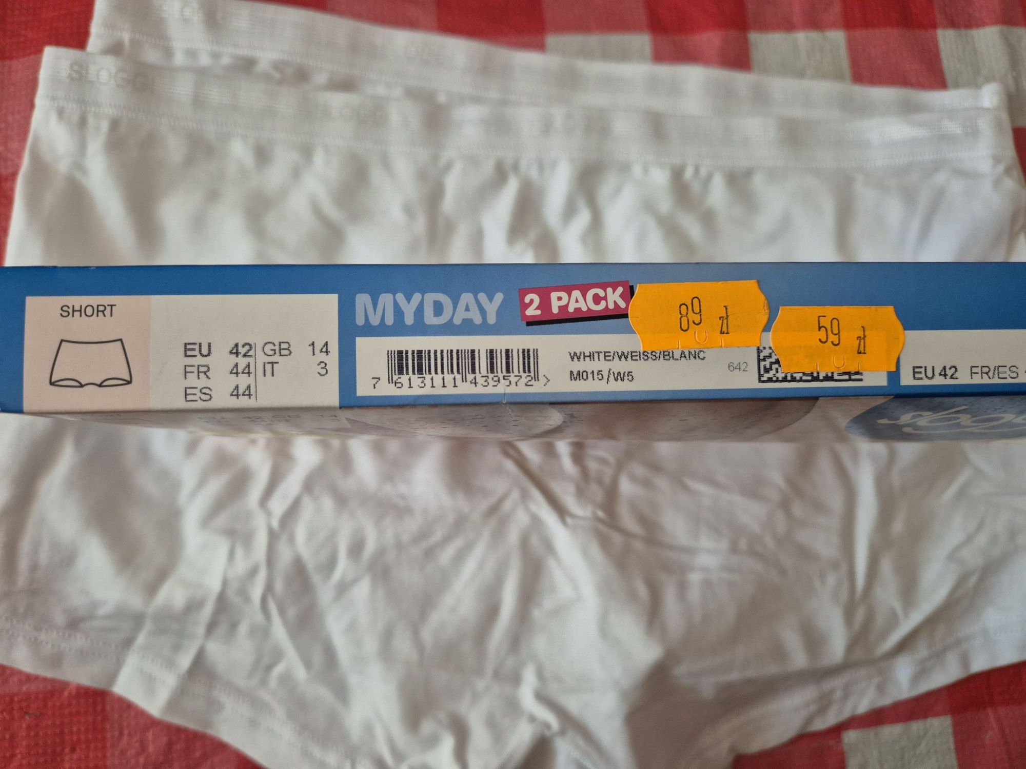 2pack bokserki białe sloggi r. 42 nowe