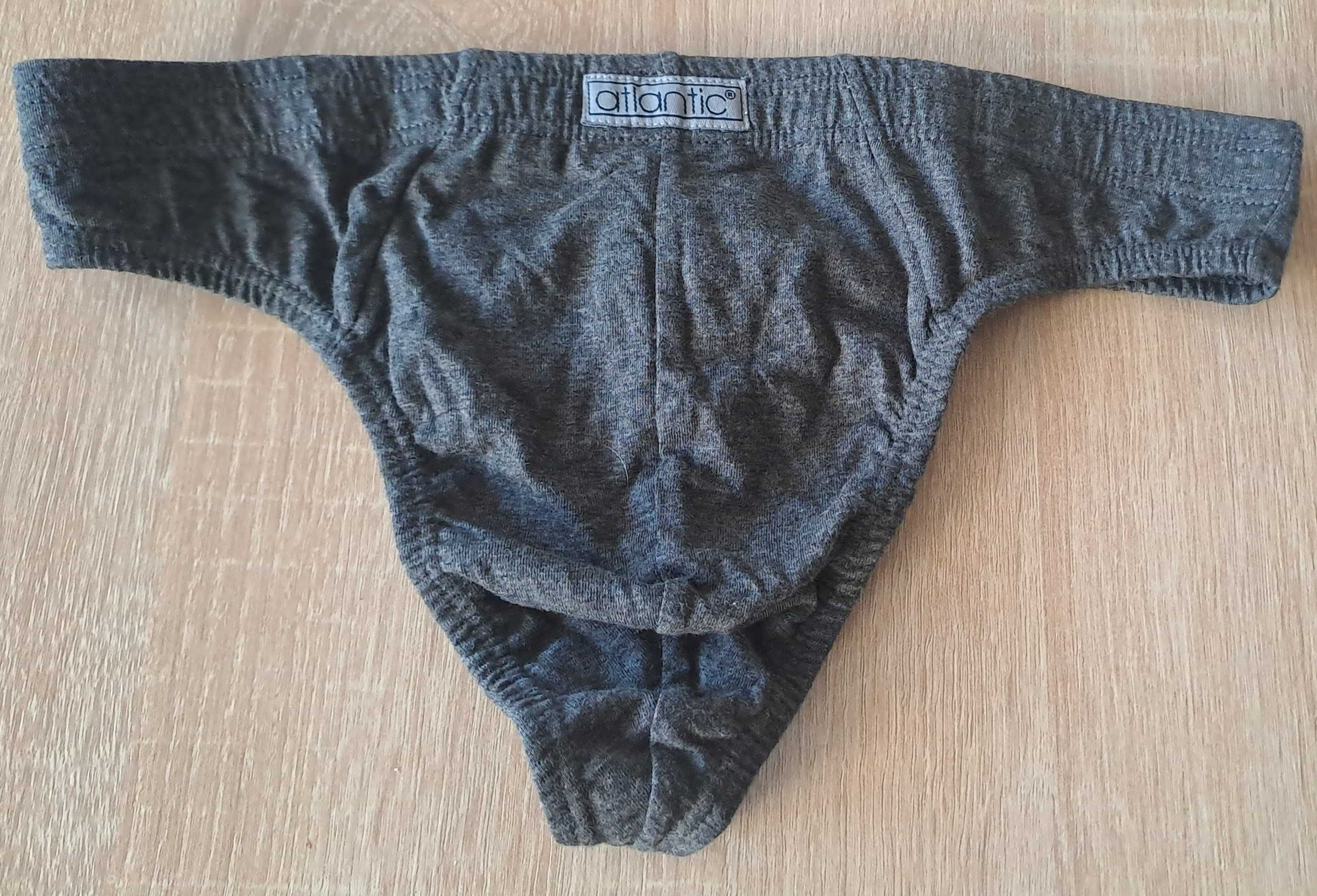 Stringi męskie Atlantic - ciemnoszare, nowe - XL