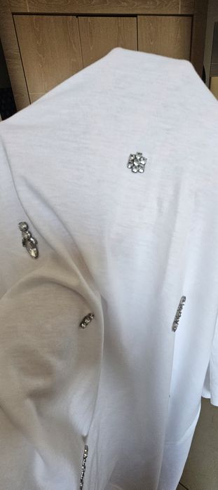 Zara t-shirt r. S nowy cyrkonie bawełna i modal