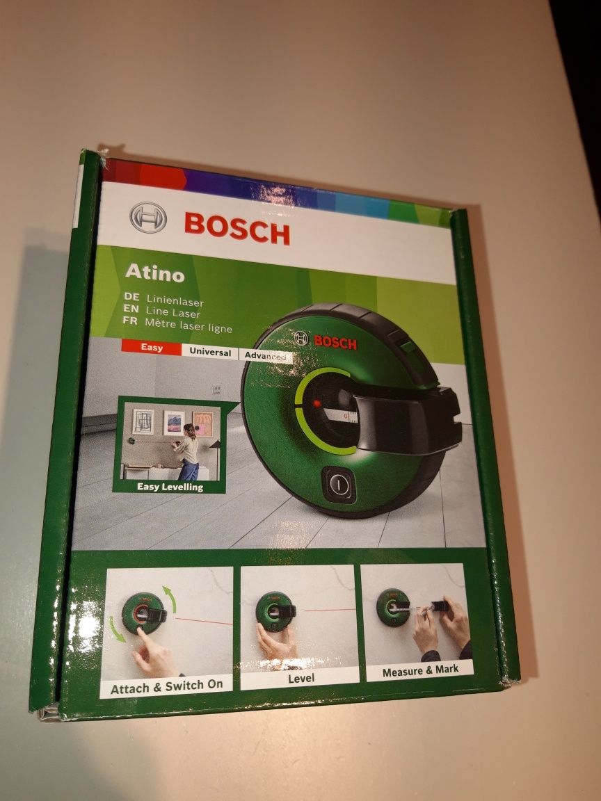 Poziomica laserowa Bosch Atino laser liniowy miarka zwijania metrowka